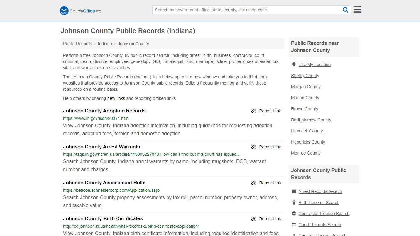 Public Records - Johnson County, IN (Business, Criminal ...